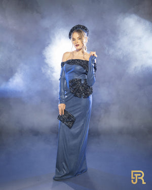 Offshoalder blue dress , each alone