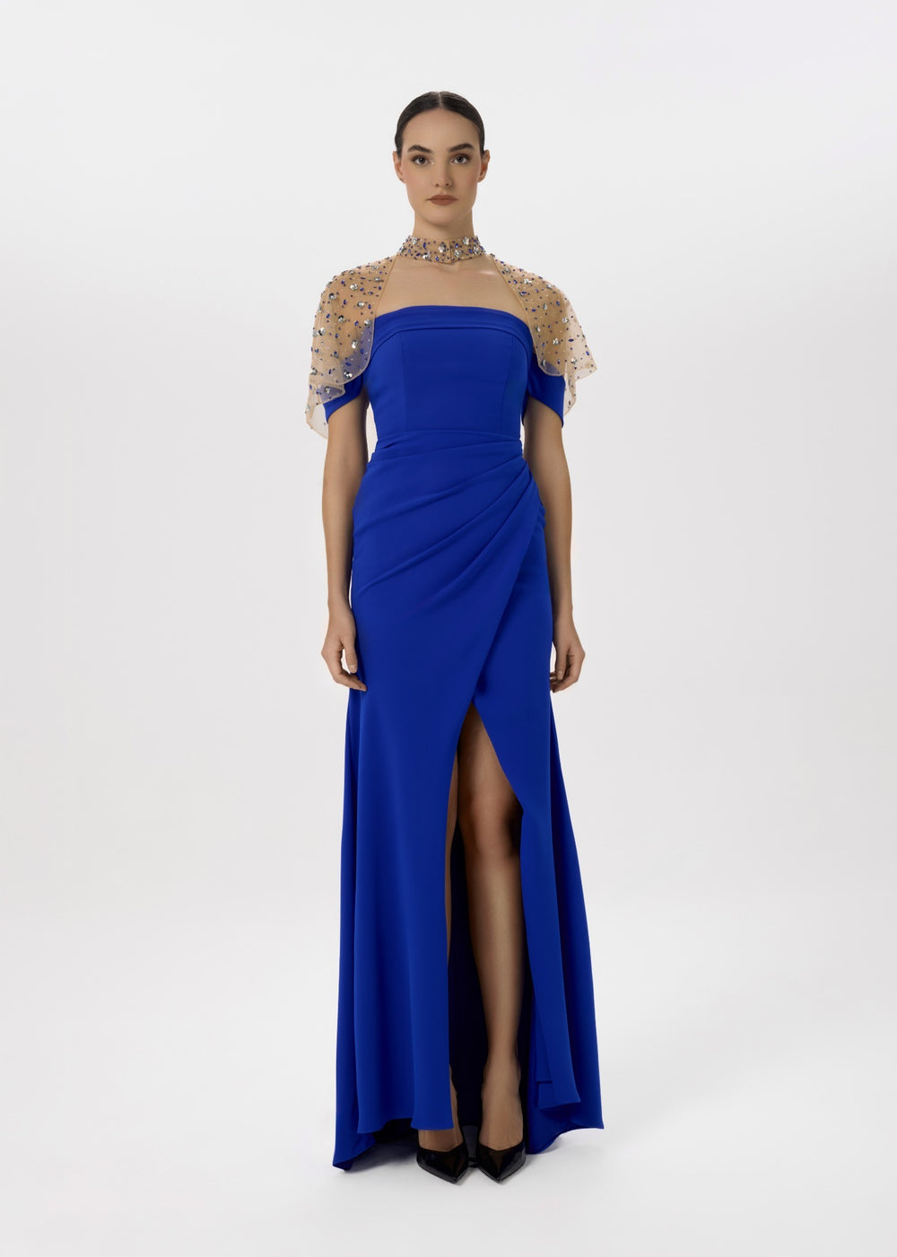 Sapphire Drape Gown