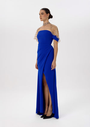 Sapphire Drape Gown