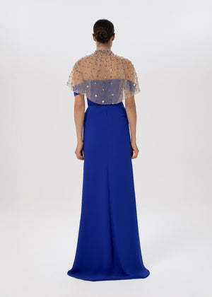 Sapphire Drape Gown