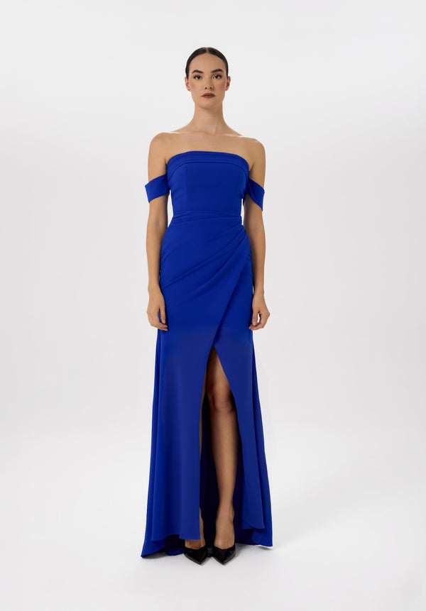 Sapphire Drape Gown