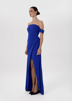 Sapphire Drape Gown