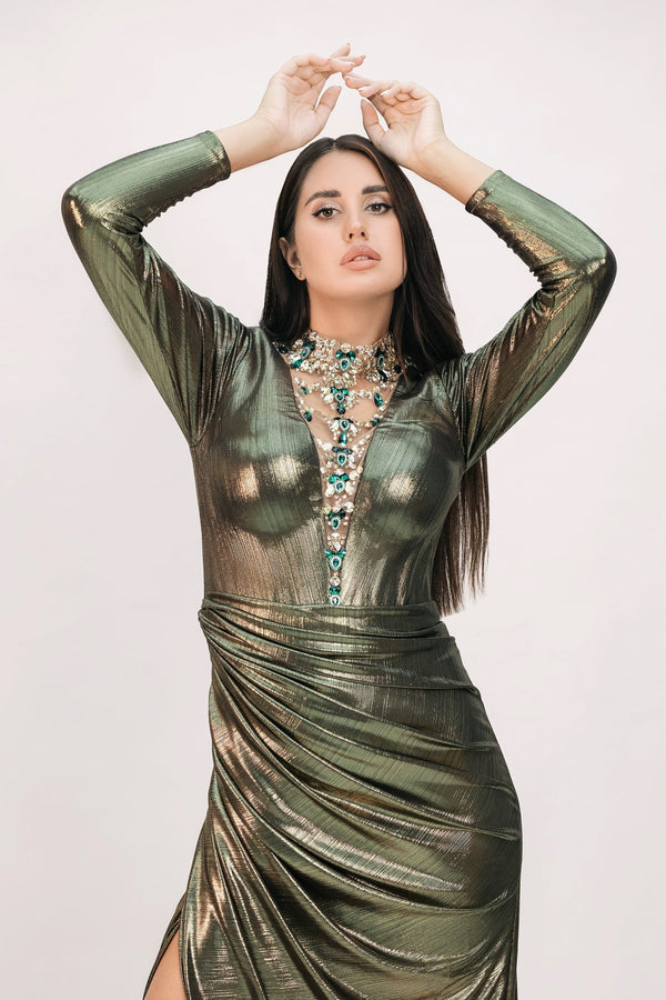 Hand Embroidered v neck