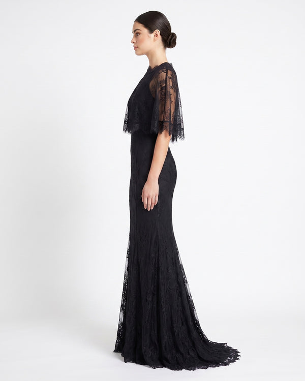 Dentelle Noir Gown – side view