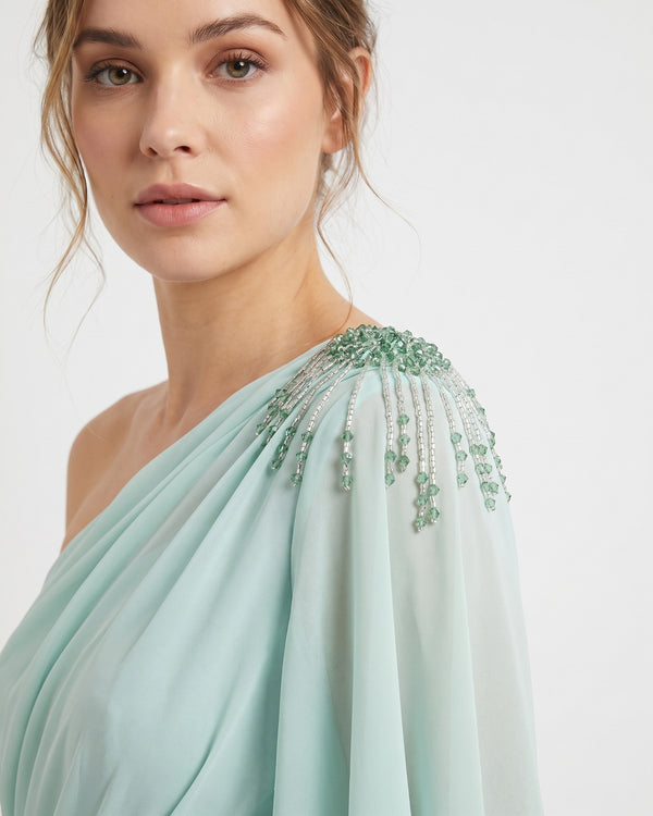 Jade Veil Gown – detail view