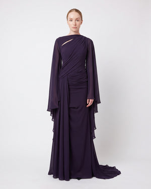 Amethyst Drape Gown – front view