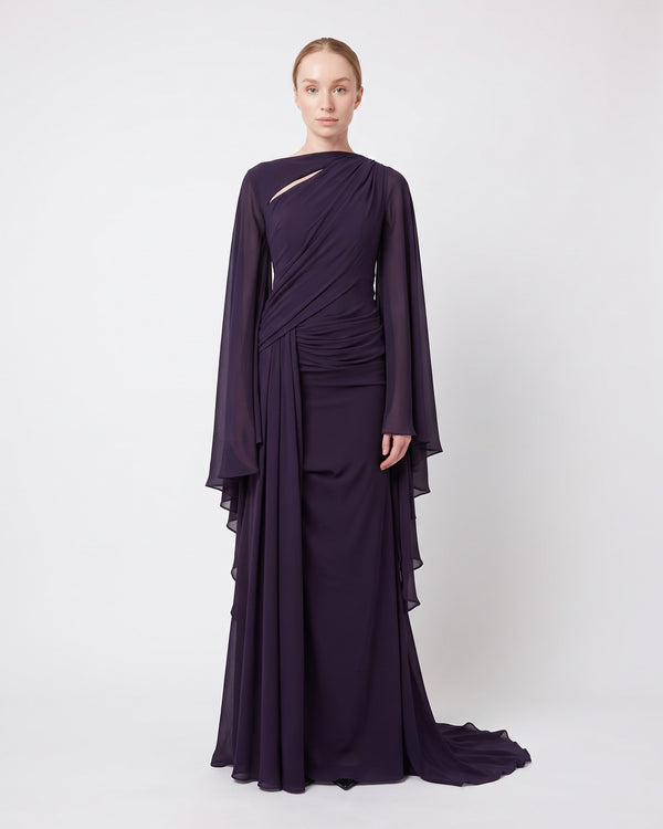 Amethyst Drape Gown – front view