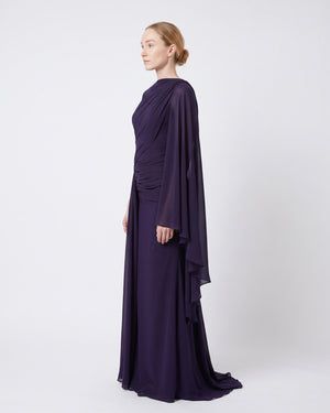 Amethyst Drape Gown – side view