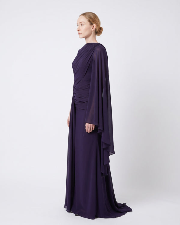 Amethyst Drape Gown – side view