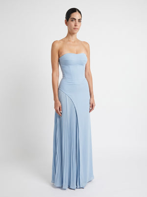 Azure Pleat Gown – front view