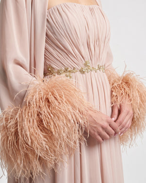 Plume Rose Abaya – detail view