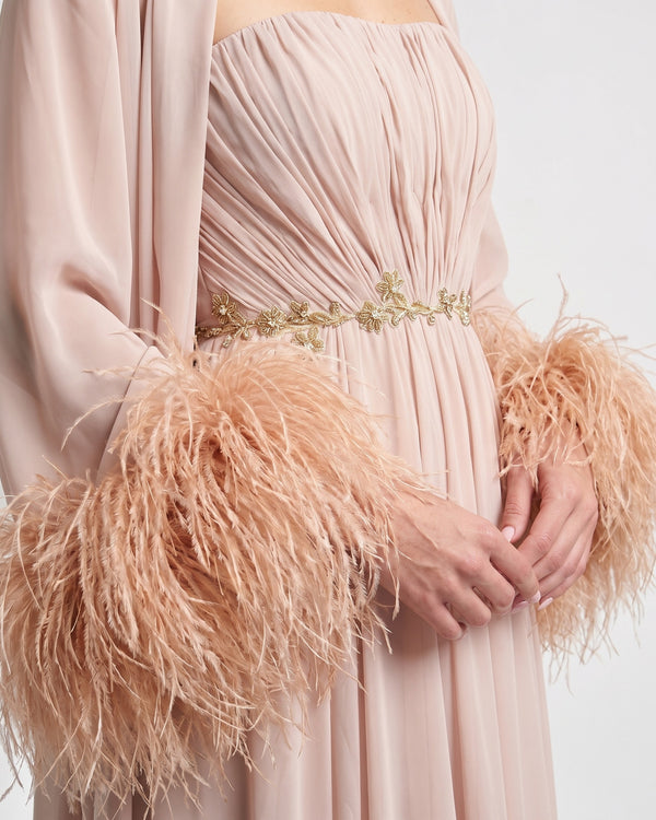 Plume Rose Abaya – detail view