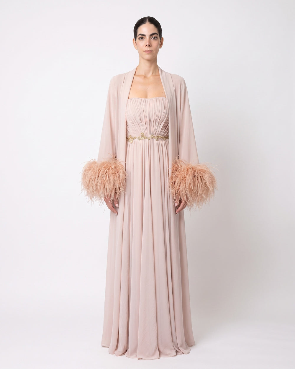 Plume Rose Abaya – front view
