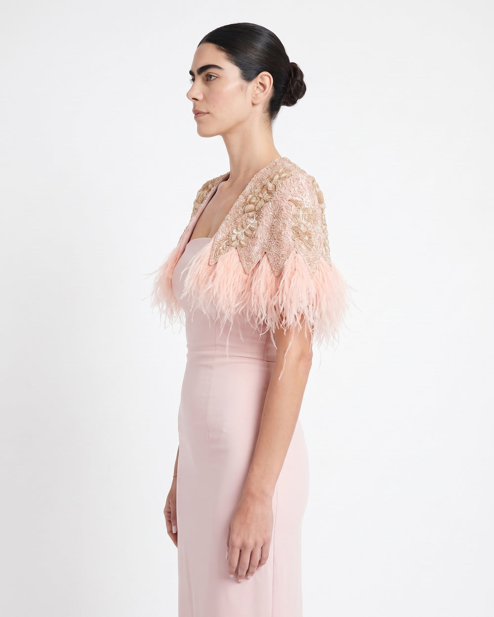 Doree Feather Gown – front view