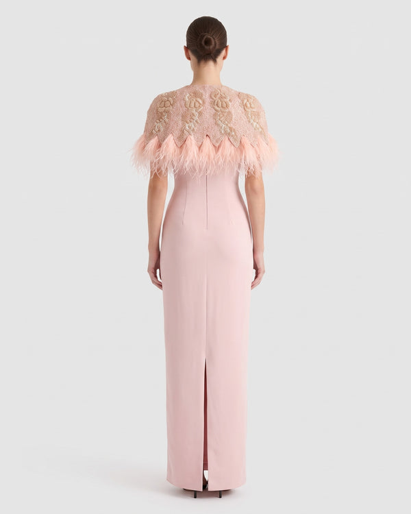 Doree Feather Gown – back view