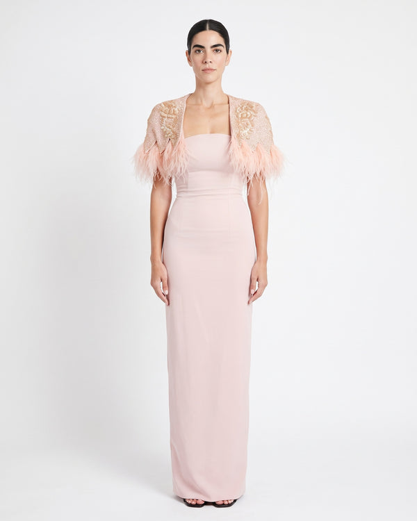 Doree Feather Gown – front view