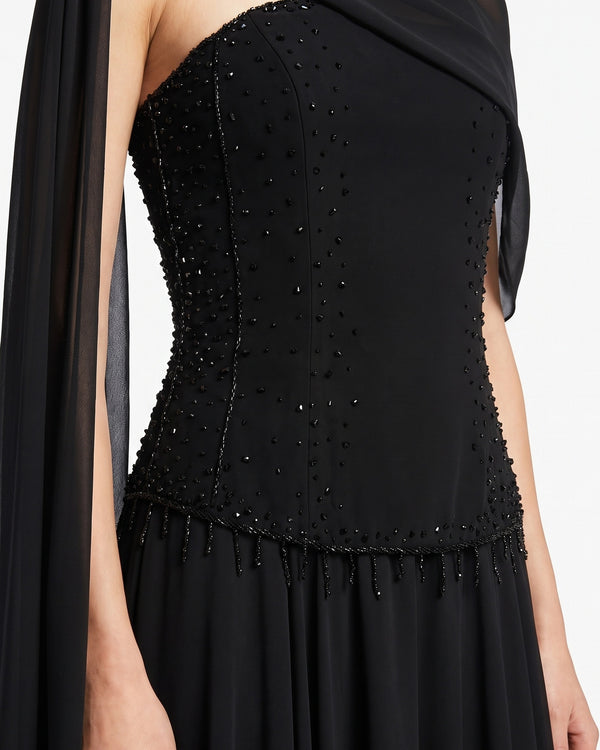 Onyx Drape Gown – detail view