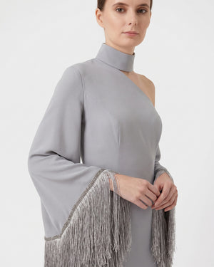 Argent Fringe Gown – detail view