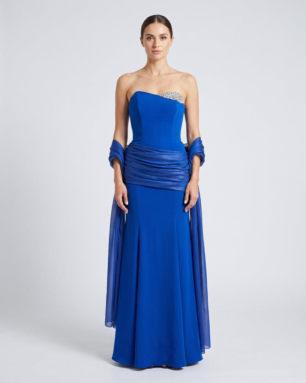 Bleu Royale Gown – front view