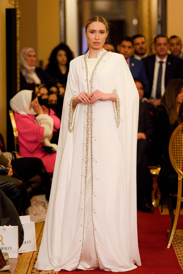 White velvet abaya
