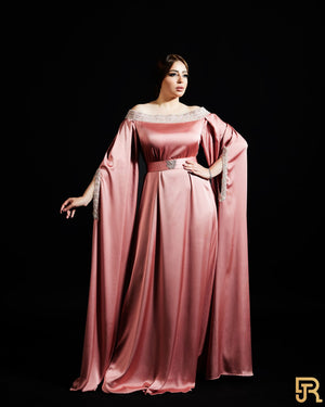 Silk jalabiya with embroidery