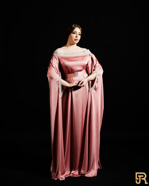 Silk jalabiya with embroidery