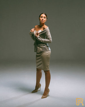 3 pieces , skirt , top and jacket